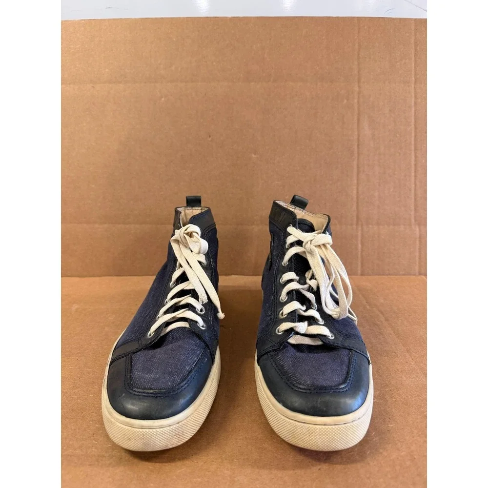 Christian Louboutin Rantus Orlato High Top Sneakers Navy Blue Mens Size 41 EU